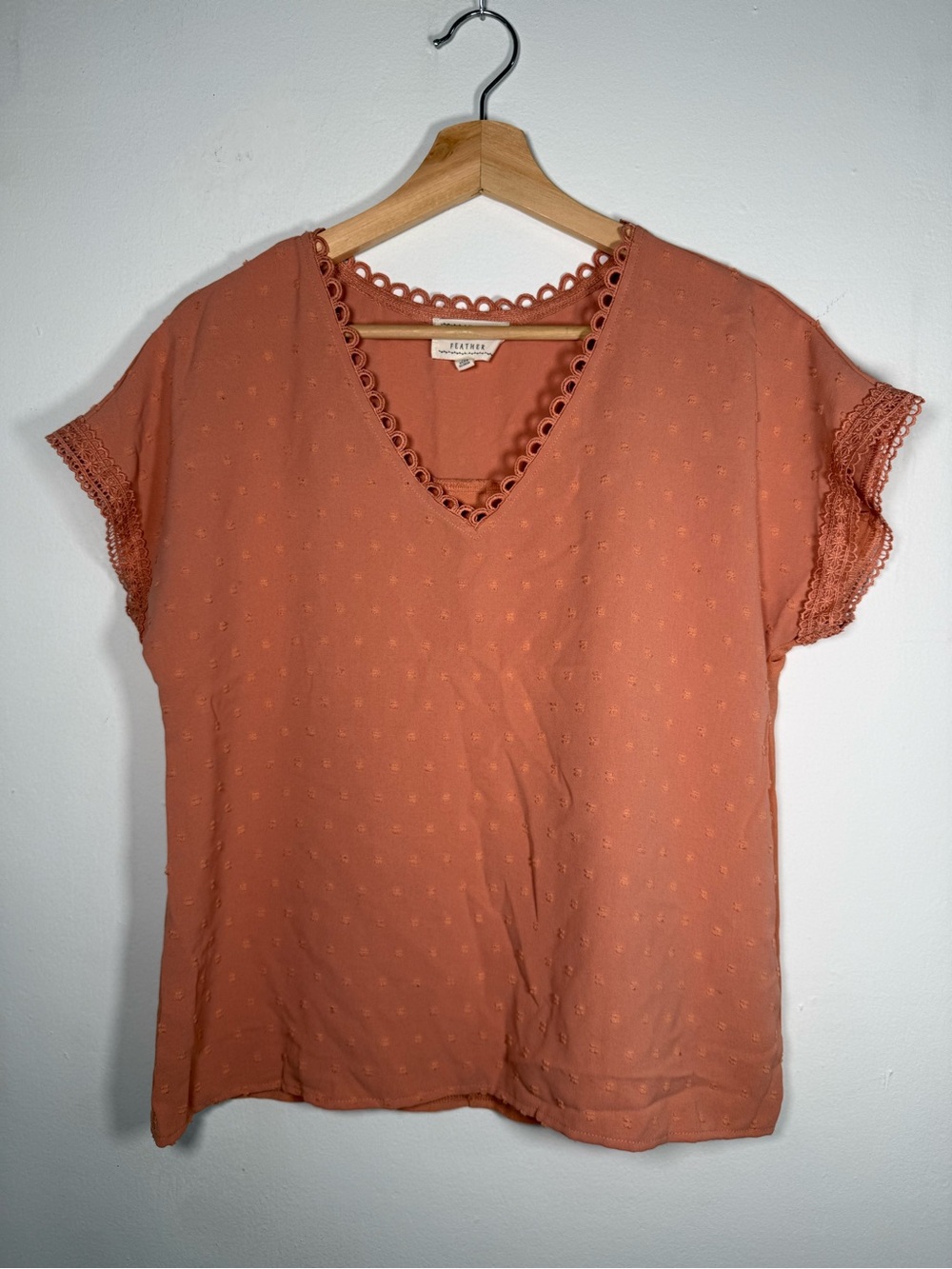Fremont Marigold Eyelet-Trim V-Neck Blouse